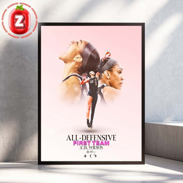 A’ja Wilson Las Vegas Aces All Defensive First Team 2025 Tribute WNBA Basketball Artwork Home Decor Poster Canvas