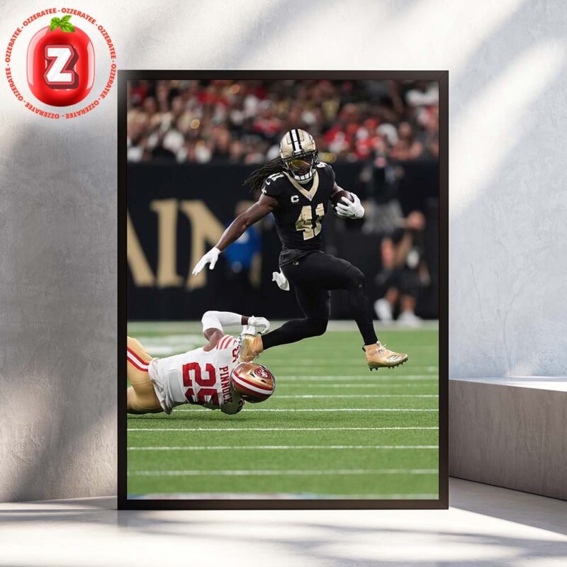 Alvin Kamara New Orleans Saints Run Against San Francisco 49ers NFL Football 2025 Home Decor Poster Canvas