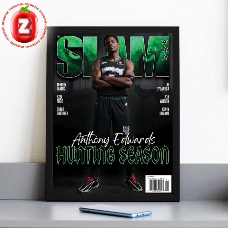 Anthony Edwards SLAM Magazine Cover Hunting Season 2026 Minnesota Timberwolves NBA Home Decor Poster Canvas