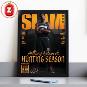 Anthony Edwards SLAM Metal Edition Hunting Season Orange 2026 Timberwolves NBA Home Decor Poster Canvas