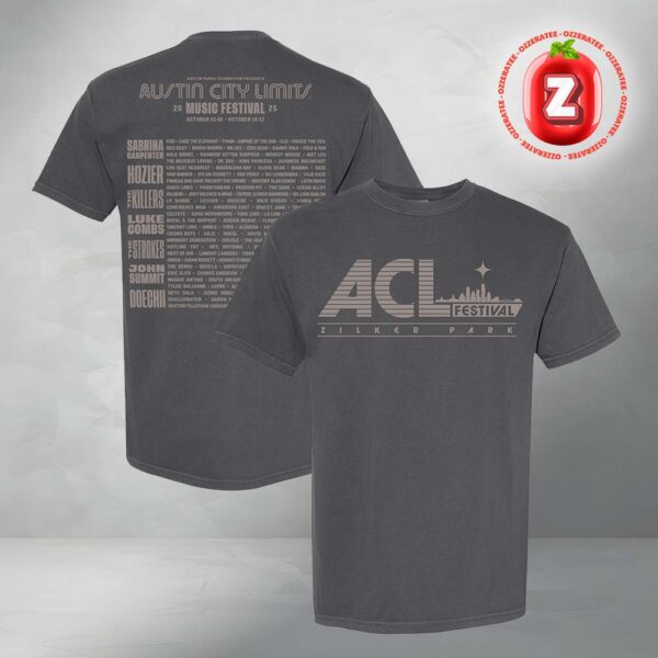 Austin City Limits Music Festival Skyline Lineup 2025 In Austin Texas Zilker Park Artwork Two Sides Unisex T-Shirt