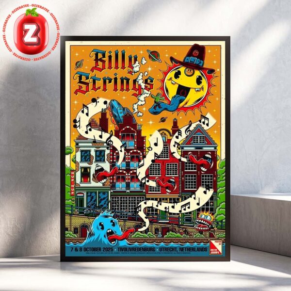 Billy Strings Concert Poster In Utrecht Netherlands At TivoliVredenburg On October 7 And 8 2025 Home Decor Poster Canvas