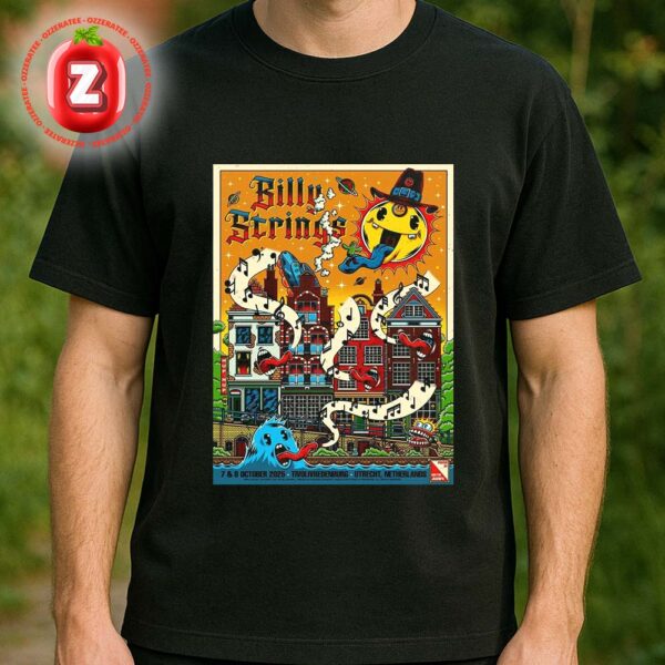 Billy Strings Concert Poster In Utrecht Netherlands At TivoliVredenburg On October 7 And 8 2025 Unisex T-Shirt