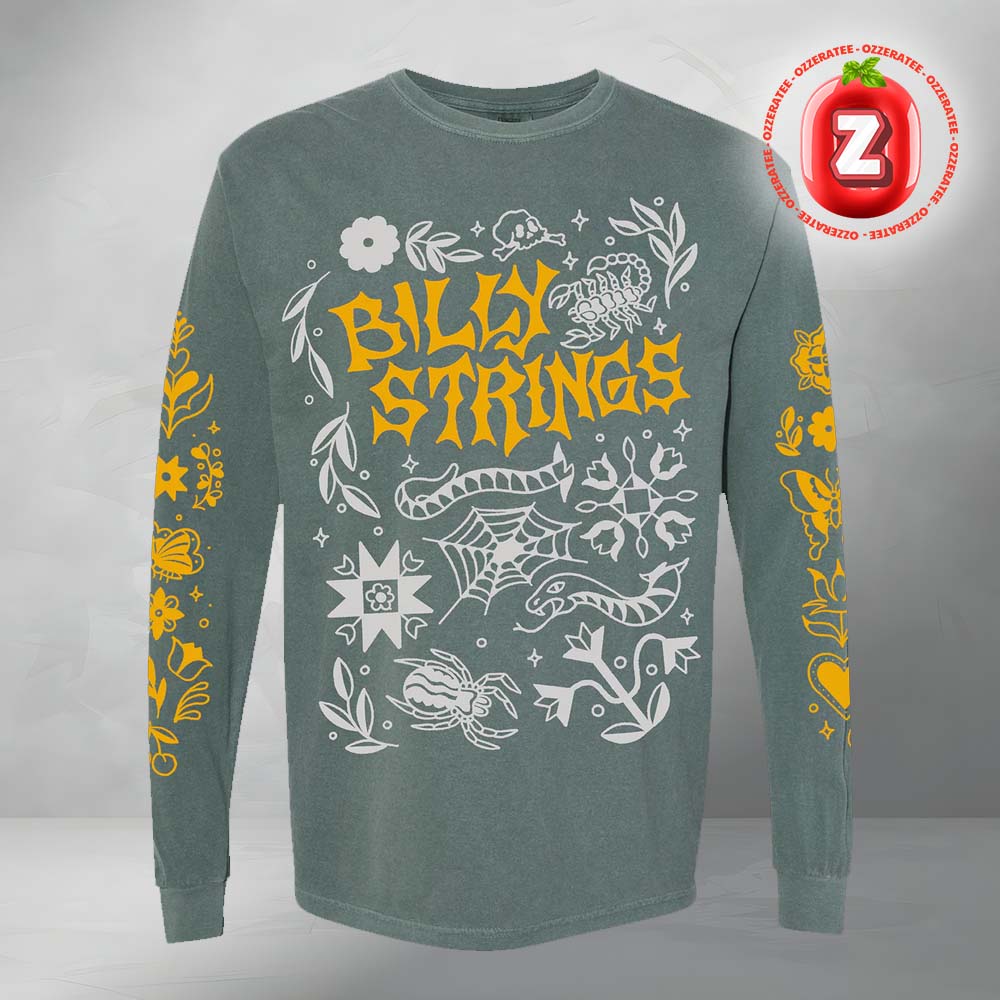 Billy Strings Flash Ghost Bongo All Over Print Long Sleeve Tee Billy Strings Flash Ghost Bongo All Over Print Long Sleeve Tee