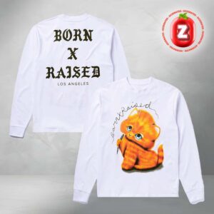 Born x Raised Los Angeles Gothic Logo by Ozzie Juarez Two Sides Unisex Long Sleeve