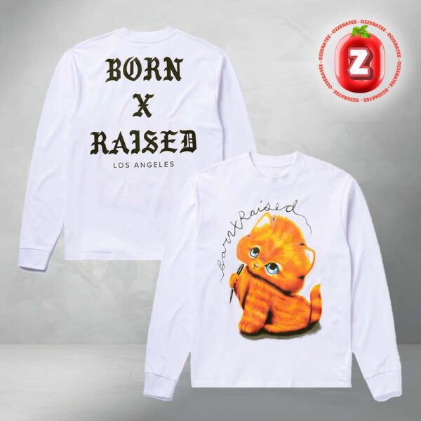 Born x Raised Los Angeles Gothic Logo by Ozzie Juarez Two Sides Unisex Long Sleeve