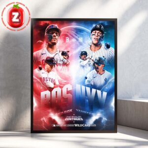 Boston Red Sox vs New York Yankees Matchup Poster At Yankee Stadium In New York On 2025 American League Wildcard Game Rivalry Highlight Home Decor Poster Canvas