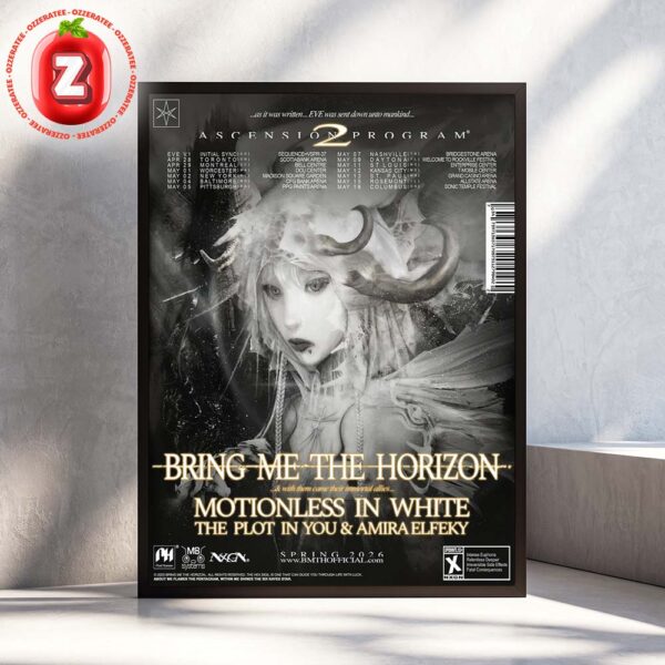 Bring Me The Horizon Tour Poster At Multiple Arenas In North America On Spring 2026 Home Decor Poster Canvas