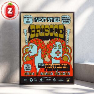 Briscoe Concert Poster At Central Machine Works In Austin On October 17 2025 With Montclair Psychedelic Pop Art Design Home Decor Poster Canvas