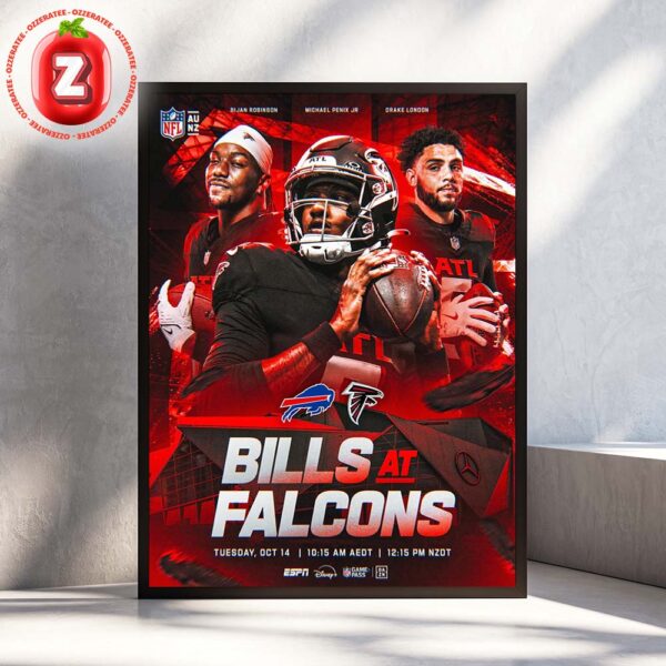 Buffalo Bills Vs Atlanta Falcons NFL Week 7 2025 Mercedes Benz Stadium Prime Time Showdown Home Decor Poster Canvas