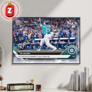 Cal Raleigh 62nd Home Run Seattle Mariners 2025 ALCS Game 1 Baseball Card Art Home Decor Poster Canvas