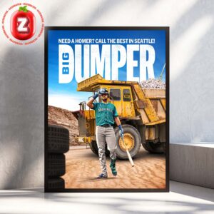 Cal Raleigh Big Dumper Seattle Mariners MLB 2025 Home Run King Artwork Home Decor Poster Canvas