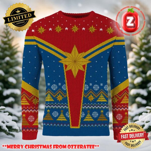 Captain Marvel Festive Is A Good Look For You Ugly Christmas Sweater 2025