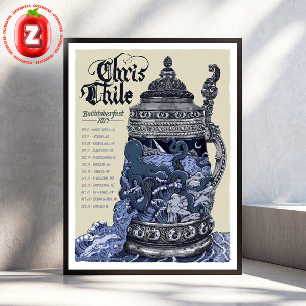 Chris Thile Tour Poster At Multiple Venues In North America On October 2025 Bachtoberfest Baroque Octopus Artwork Home Decor Poster Canvas