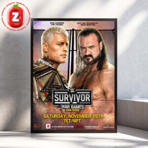 Cody Rhodes vs Drew McIntyre – WWE Survivor Series War Games In San Diego On November 29 2025 Wrestling Match Home Decor Poster Canvas
