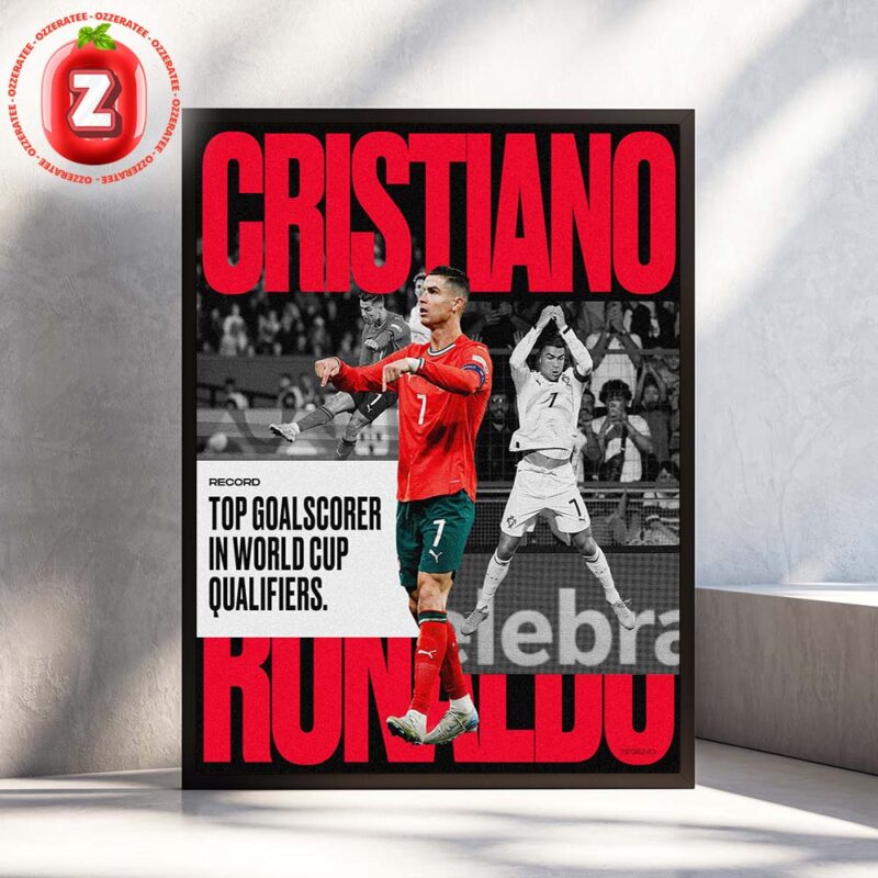 Cristiano Ronaldo Poster Top Goalscorer In World Cup Qualifiers On September 2025 Portugal National Team Artwork Home Decor Poster Canvas