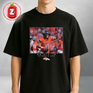Denver Broncos Bo Nix Black NFL Flash Features Week 7 Unisex T-Shirt