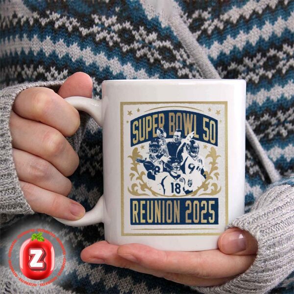 Denver Broncos Super Bowl 50 Reunion 2025 Poster NFL Football Legacy Artwork Coffee Ceramic Mug