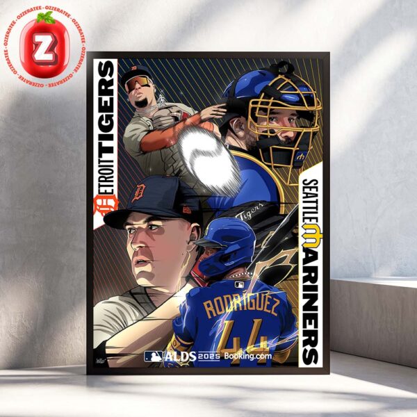 Detroit Tigers vs Seattle Mariners ALDS 2025 Baseball Matchup Poster Dynamic Comic Artwork Home Decor Poster Canvas
