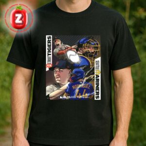 Detroit Tigers vs Seattle Mariners ALDS 2025 Baseball Matchup Poster Dynamic Comic Artwork Unisex T-Shirt