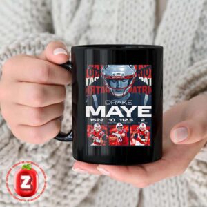 Drake Maye New England Patriots 2025 NFL Season Highlights Poster Football Artwork Coffee Ceramic Mug