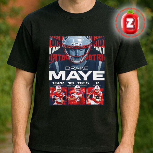 Drake Maye New England Patriots 2025 NFL Season Highlights Poster Football Artwork Unisex T-Shirt