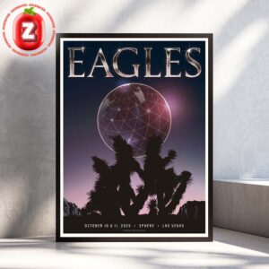 Eagles Tour Poster In Las Vegas USA October 2025 Desert Sphere Night Artwork Home Decor Poster Canvas