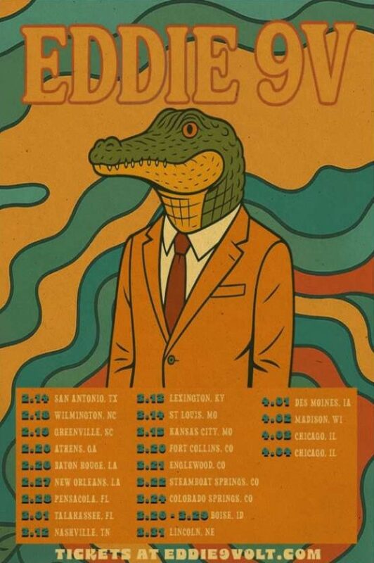 Eddie 9V 2026 Tour Poster Blues Gator Artwork