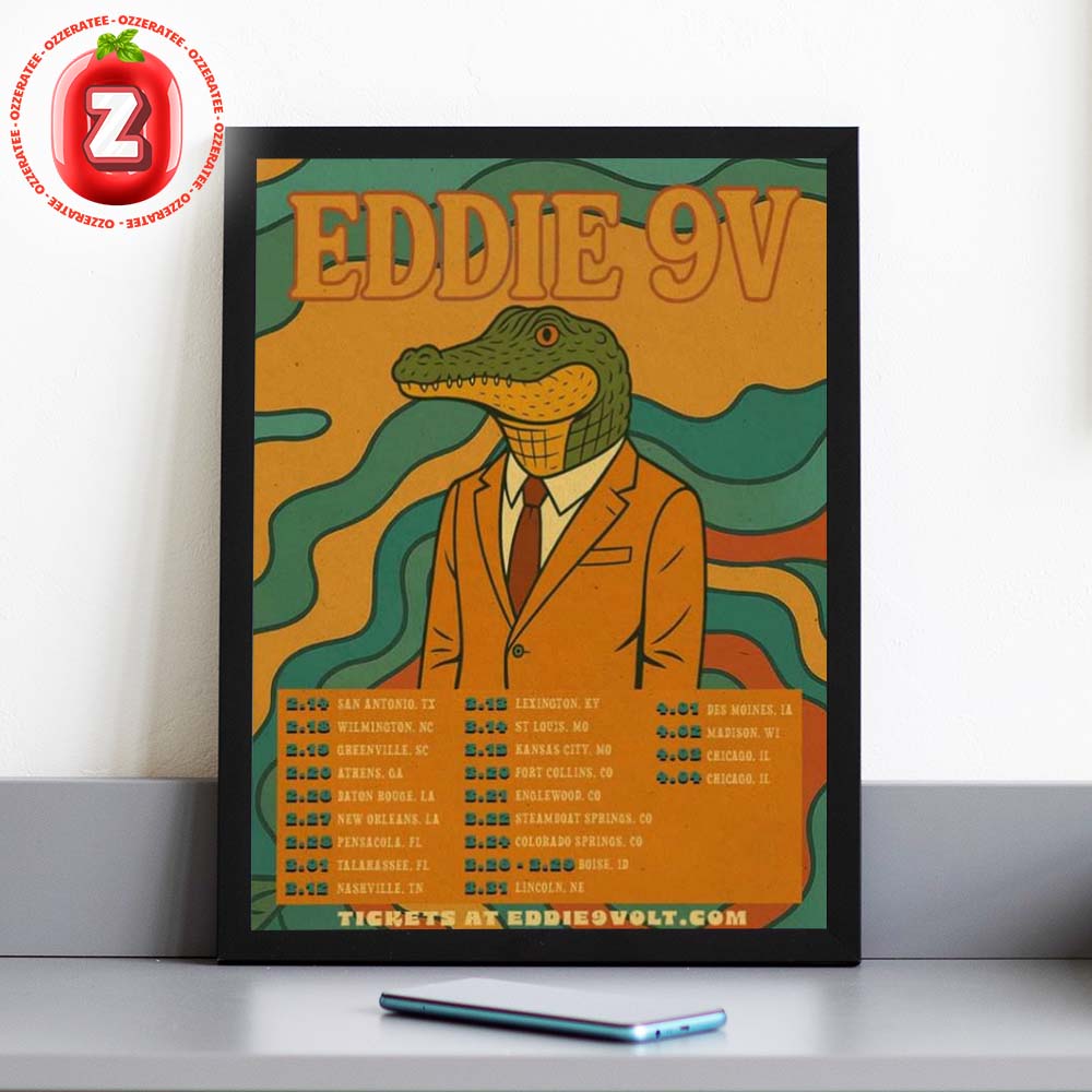 Eddie 9V 2026 Tour Poster Blues Gator Artwork Home Decor Poster Canvas Eddie 9V 2026 Tour Poster Blues Gator Artwork Home Decor Poster Canvas