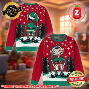 Elf Naughty Gift Box Santa Claus 2025 Family Gift Ugly Christmas Sweater