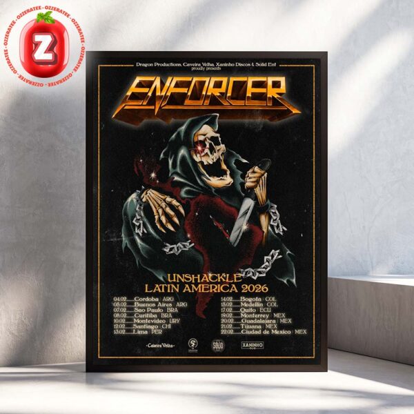 Enforcer Tour Dates Poster Unshackle Tour Across Latin America February 2026 Home Decor Poster Canvas