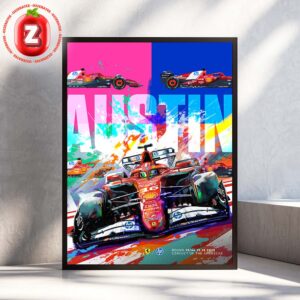 Ferrari F1 Art Print At Circuit Of The Americas In Austin On October 2025 United States Grand Prix Color Splash Poster Home Decor Poster Canvas
