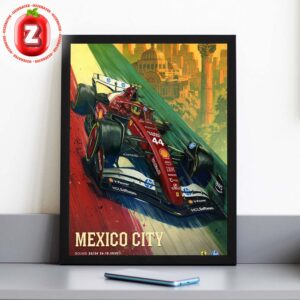 Ferrari Formula 1 Mexico City Grand Prix Poster 2025 Round 2024 Vintage Racing Artwork Home Decor Poster Canvas