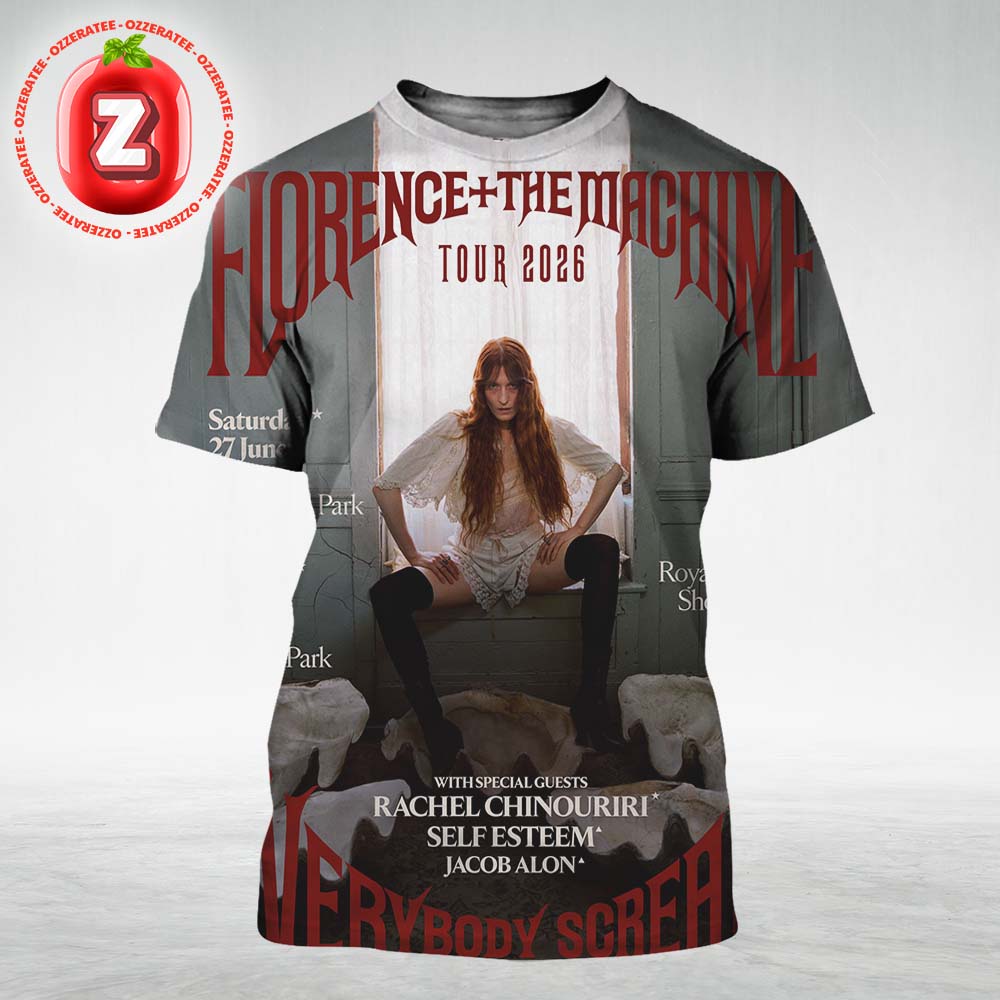 Florence And The Machine Everybody Scream Tour 2026 All Over Print Shirt Florence And The Machine Everybody Scream Tour 2026 All Over Print Shirt