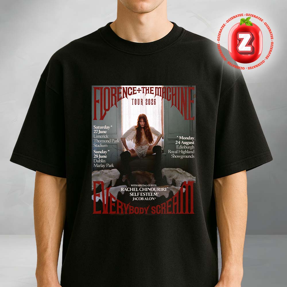 Florence And The Machine Everybody Scream Tour 2026 Unisex T-Shirt Florence And The Machine Everybody Scream Tour 2026 Unisex T-Shirt