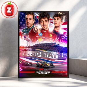 Formula 1 United States Grand Prix 2025 Featuring Charles Leclerc Fernando Alonso And F1 Drivers Racing Artwork Home Decor Poster Canvas