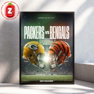 Green Bay Packers vs Cincinnati Bengals 2025 NFL Sunday Week 8 Wisconsin Clash Home Decor Poster Canvas