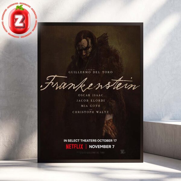 Guillermo Del Toro Frankenstein 2025 Movie Poster Netflix Dark Gothic Horror Home Decor Poster Canvas