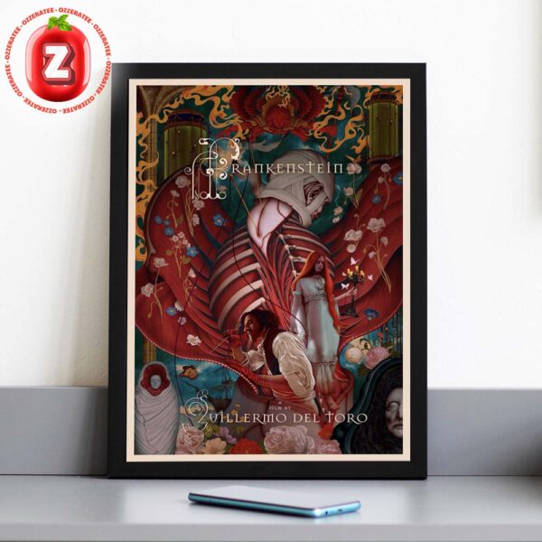 Guillermo Del Toro Frankenstein Movie Poster 2025 Gothic Art Print Horror Fantasy Illustration Wall Decor Home Decor Poster Canvas