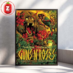 Guns N Roses Live Concert Poster At Estadio Nacional In San Jose Costa Rica On October 1 2025 Jungle Beast Snake Artwork Home Decor Poster Canvas