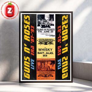 Guns N Roses Live Era Music Poster At Whisky A Go Go In Los Angeles California On August 23 1987 Vintage Rock Era Highlight Home Decor Poster Canvas