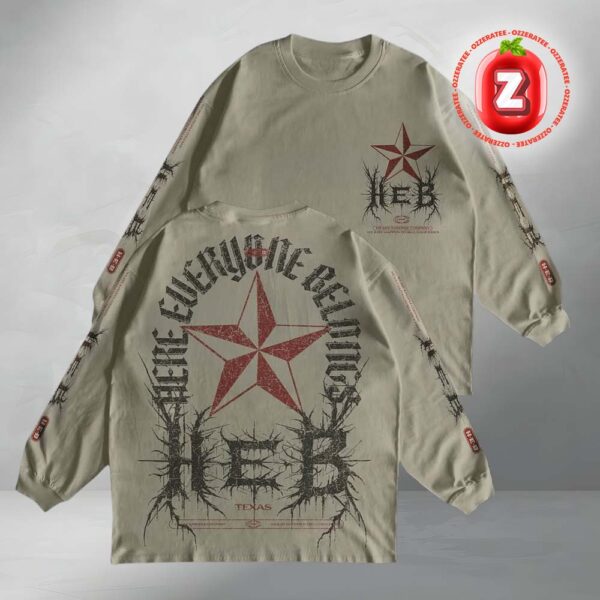 HEB x Connor Dwyer Red Star Texas Metal Long Sleeve Black Edition 2025 For Austin Musicians HAAM