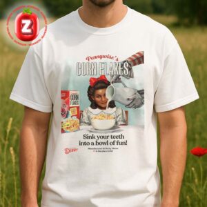 IT Movie Poster At Pennywise Corn Flakes Factory In Derry Maine On 2025 Creepy Cereal Advertisement Artwork Unisex T-Shirt