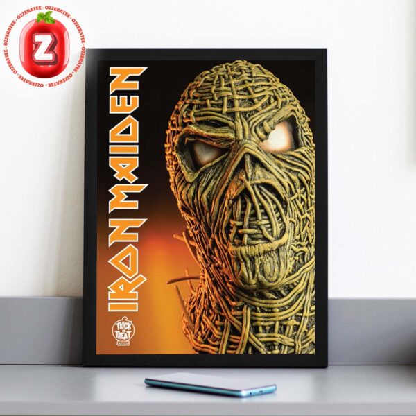 Iron Maiden Eddie Wicker Mask Poster Trick Or Treat Studios Halloween 2025 Home Decor Poster Canvas