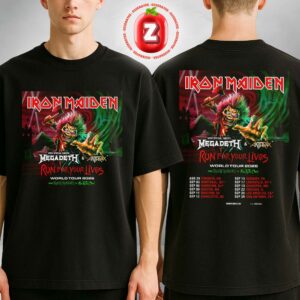 Iron Maiden Tour Poster With Megadeth And Anthrax At Multiple Venues Across North America On August To September 2026 Run For Your Lives Two Sides Unisex Tee
