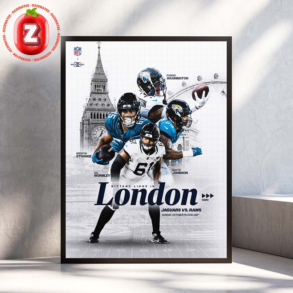 Jacksonville Jaguars vs Los Angeles Rams Matchup Poster At NFL London Games In London On October 2025 Home Decor Poster Canvas