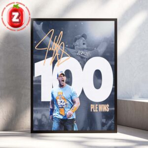 John Cena 100 PLE Wins WWE Milestone Celebration 2025 Wrestling Artwork Home Decor Poster Canvas