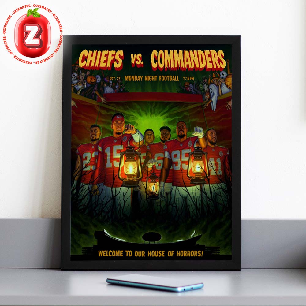 Kansas City Chiefs vs Washington Commanders Monday Night Football 2025 NFL Game Halloween Home Decor Poster Canvas Kansas City Chiefs vs Washington Commanders Monday Night Football 2025 NFL Game Halloween Home Decor Poster Canvas
