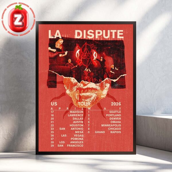 La Dispute Tour Dates Poster US Tour Across America April To May 2026 Home Decor Poster Canvas
