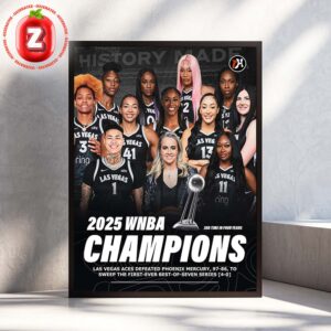 Las Vegas Aces 2025 WNBA Champions Basketball Finals Victory Team Celebration Home Decor Poster Canvas